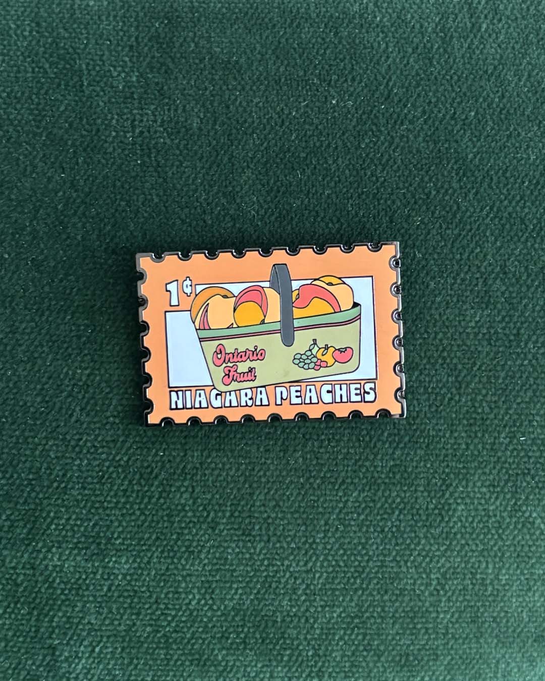 1. Niagara Peaches Enamel Pin